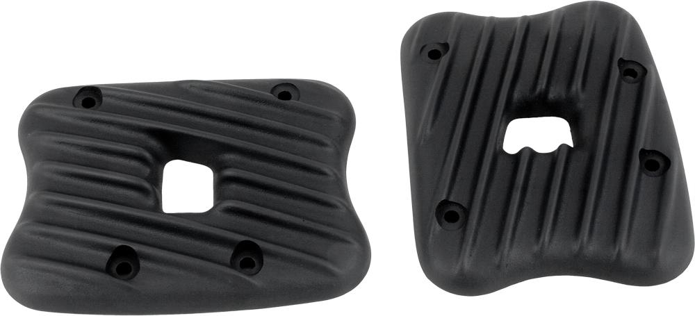 Ribbed Rocker Covers Black (pair)