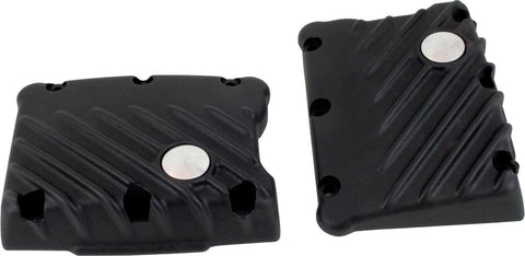 Ribbed Rocker Covers Black (pair)