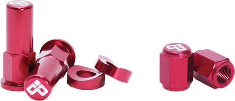 Rim Lock Nut & Valve Cap Kit R Ed