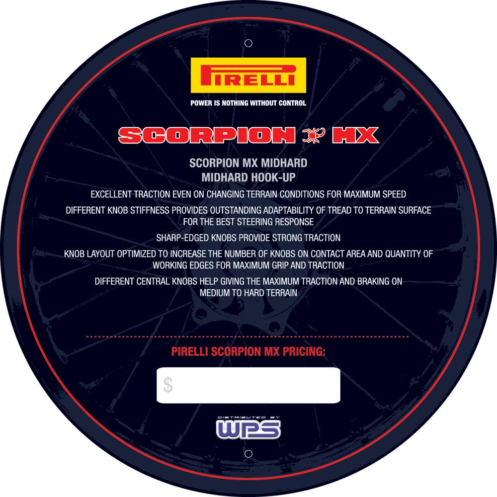 Tire Insert Display Sign Scorp Ion Mx Mid-hard