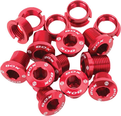 Alloy Chain Ring Bolt Red 15pc Set