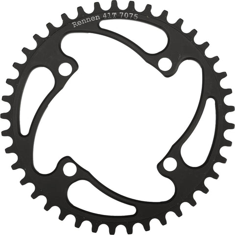 4-Bolt Threaded Chainring Black 44T