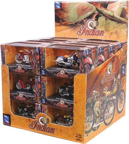 Die-cast Replica 24-pc Indian Bike Asstd 1:32