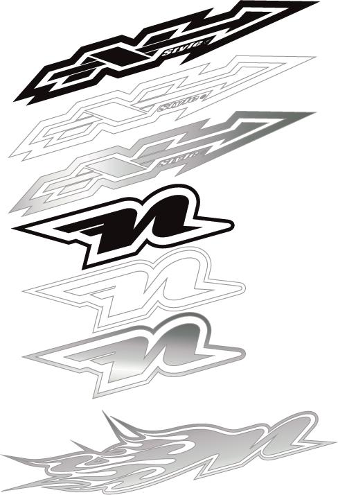 Flaming N Die Cut Decal 6" (ch Rome)